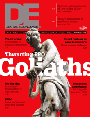 November 2018 issue cover of Dental Economics magazine
