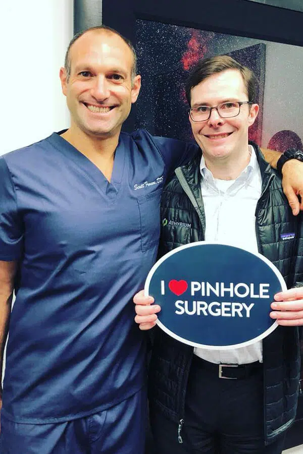 Dr Froum with Pinhole Surgery Patient